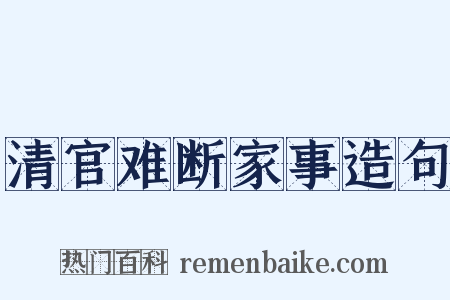 清官难断家事造句是什么意思的图片